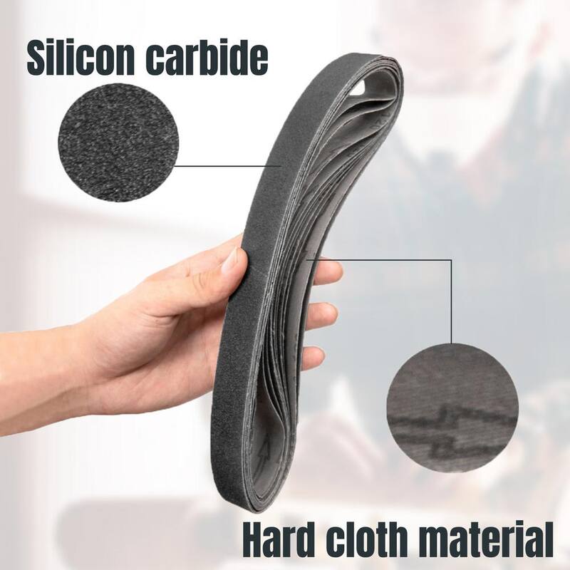 Cinta de lija de carburo de silicio de grano 400 POWERTEC de 1 pulgada x 30 pulgadas (paquete de 10) - 457400