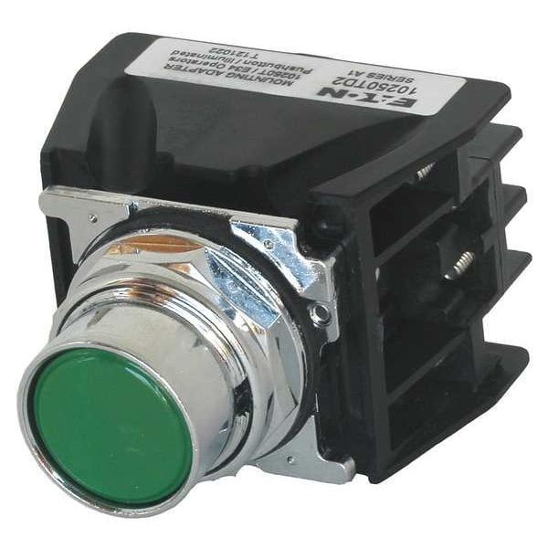 Botón pulsador para ubicaciones peligrosas de Eaton con contactos, 30 mm, 1NC, 1NO, verde - 10250T706G