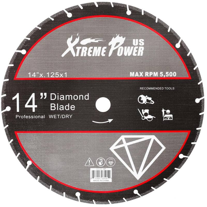 XtremepowerUS 14 in. Rueda de sierra para corte de metal con hoja de diamante turbo segmentada (paquete de 1) - 00509-XPH