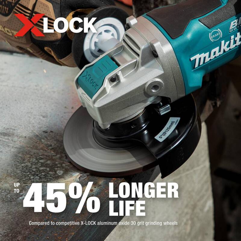 Makita X-LOCK Rueda de esmerilado de uso general de 4-1/2 pulgadas x 1/4 pulgadas x 7/8 pulgadas, grano 36, tipo 27, para metal y acero inoxidable - E-00430