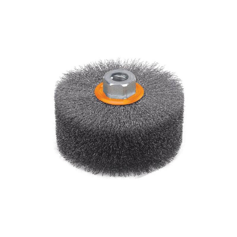 Brocha lineal con cerdas rizadas de 4-1/2 pulgadas y arbor de 5/8-11 pulgadas - 13M454