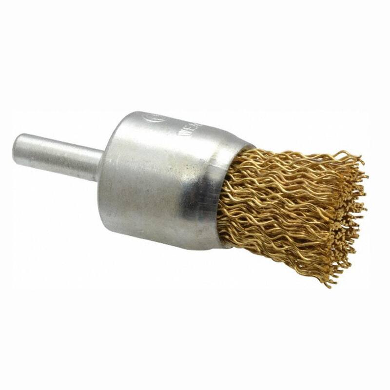 Robtec 1 pulgada x 1/4 de pulgada Cepillo de alambre de latón con punta de eje - 100EBCS20