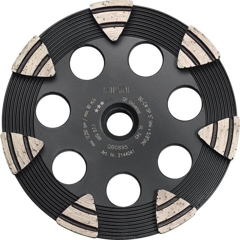 Hilti 5 pulg. x 5/8-11 pulg. Árbol roscado SP Diamond Cup Wheel para amoladoras angulares - 2238561
