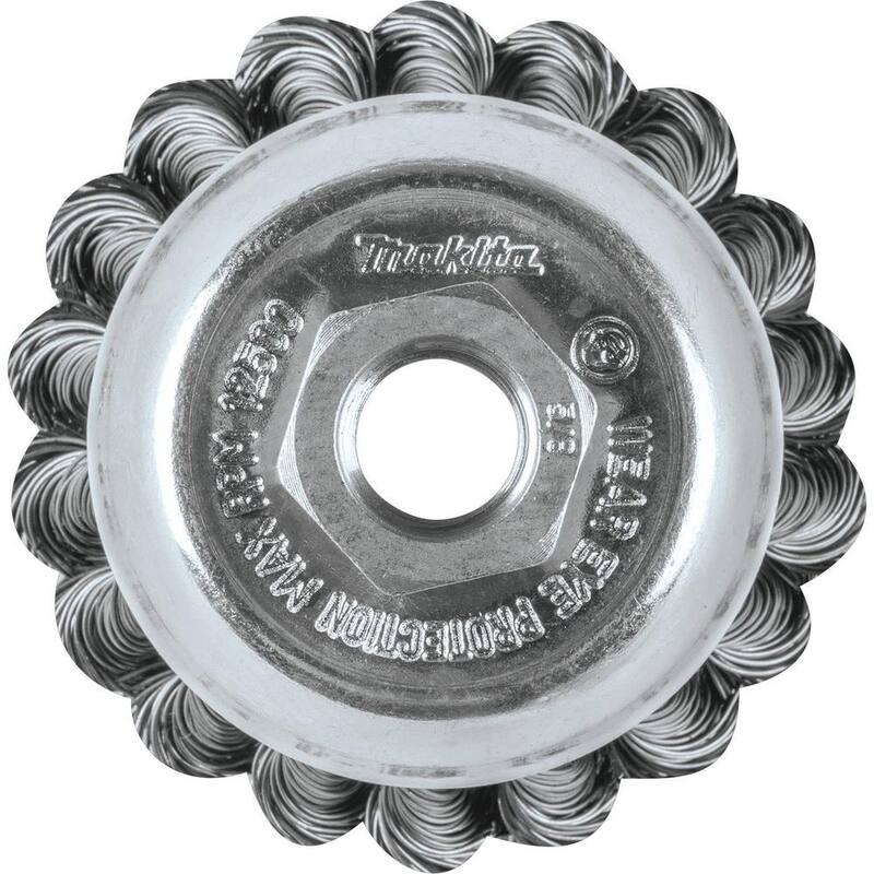 Brocha de copa de alambre de nudos Makita de 2-3/4 pulgadas x 5/8 pulgadas-11 - A-98429