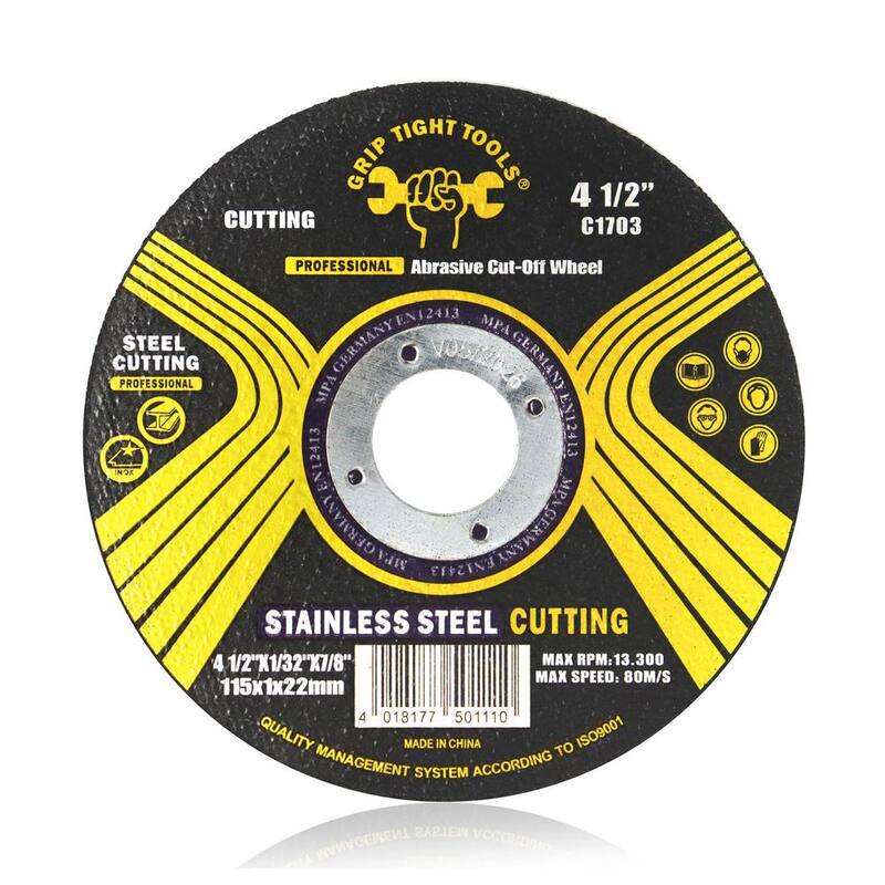 Herramienta de corte GRIP TIGHT 4-1/2 pulgadas x 1/32 pulgadas, 7/8 pulgadas. Disco de corte de ranura delgada, disco de corte para metal y acero inoxidable (paquete de 100) - C1703-100