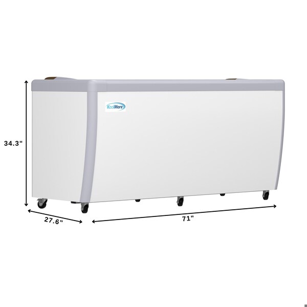 Koolmore 70 in. Gelato Dipping Cabinet Display Freezer with Sliding Glass Door, 13 Pans, 20 Cu. Ft. - KM-GDC-71SD