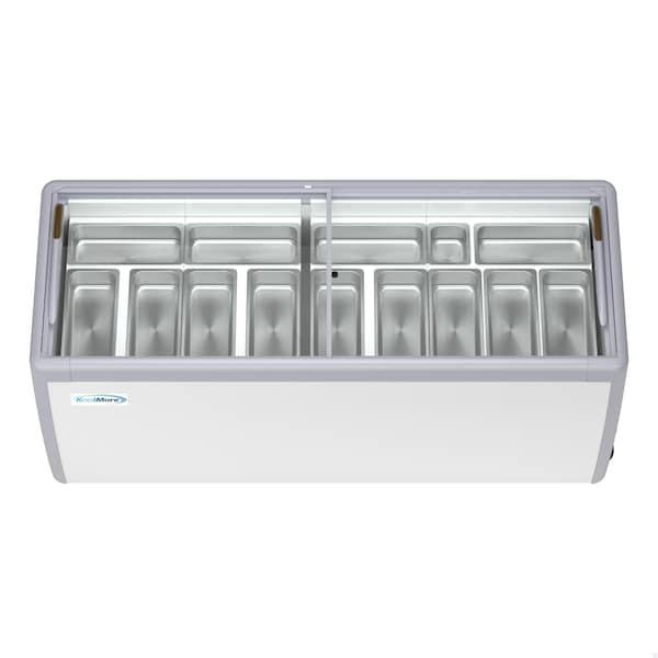 Koolmore 70 in. Gelato Dipping Cabinet Display Freezer with Sliding Glass Door, 13 Pans, 20 Cu. Ft. - KM-GDC-71SD