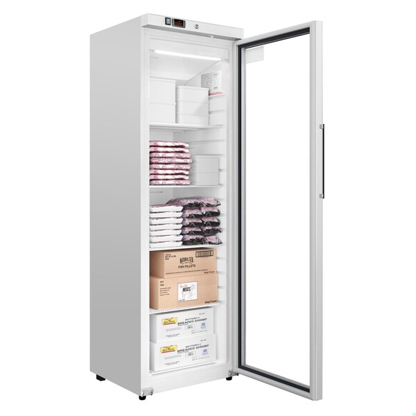 Koolmore 24 in. 12 cu. ft. Commercial Auto Defrost Glass Door Reach-In Freezer in White KM-RIF-1GD12C-A - KM-RIF-1GD12C-A