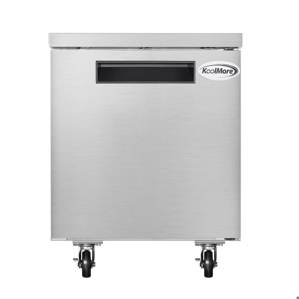 Koolmore 27 in. One-Door Commercial Undercounter Freezer in Stainless Steel with Casters, KM-UCF-1DSS - KM-UCF-1DSS