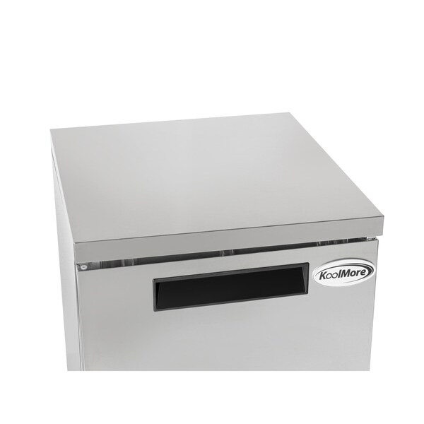 Koolmore 27 in. One-Door Commercial Undercounter Freezer in Stainless Steel with Casters, KM-UCF-1DSS - KM-UCF-1DSS