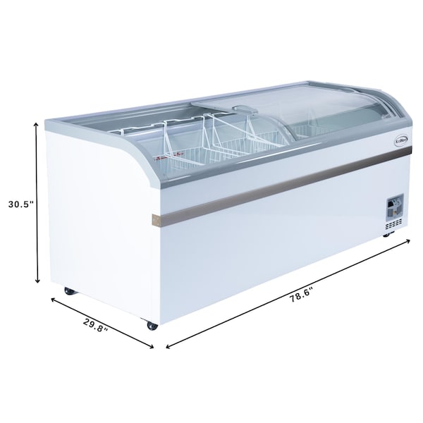 Koolmore 78 Inch Manual Defrost Island Chest Freezer 19 cu. ft. Capacity in White - KM-ISCF-78MD
