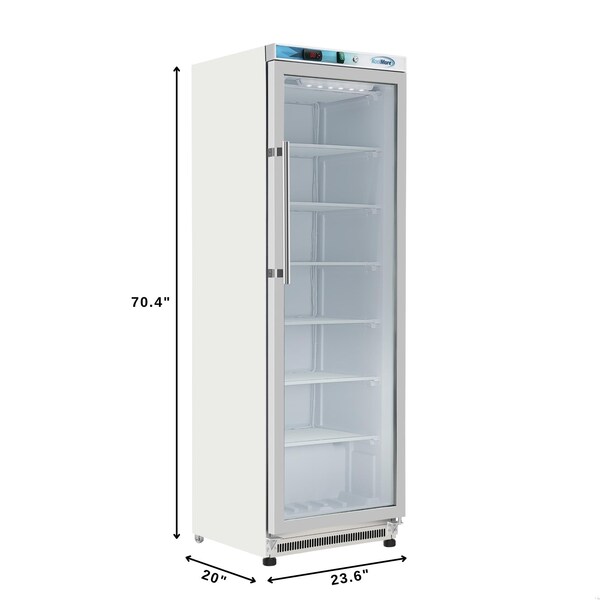 Koolmore 12 Cu. ft. Commercial Freezer with Glass Door in White - Manual Defrost KM-FMD12WGD - KM-FMD12WGD