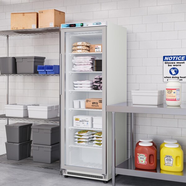 Koolmore 12 Cu. ft. Commercial Freezer with Glass Door in White - Manual Defrost KM-FMD12WGD - KM-FMD12WGD