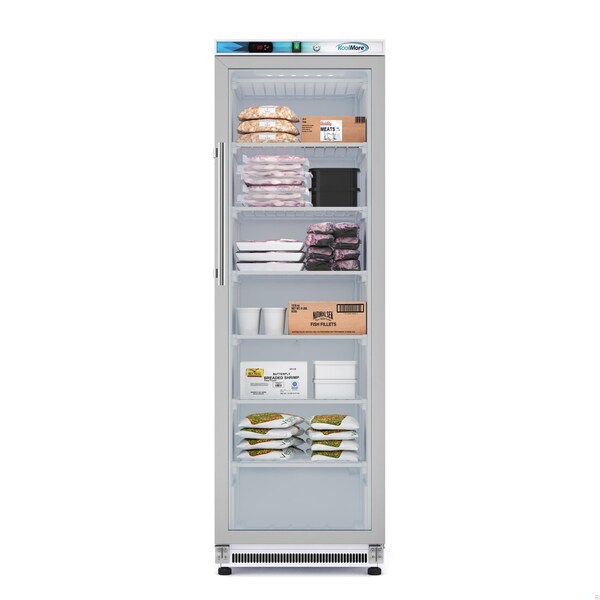 Koolmore 12 Cu. ft. Commercial Freezer with Glass Door in White - Manual Defrost KM-FMD12WGD - KM-FMD12WGD