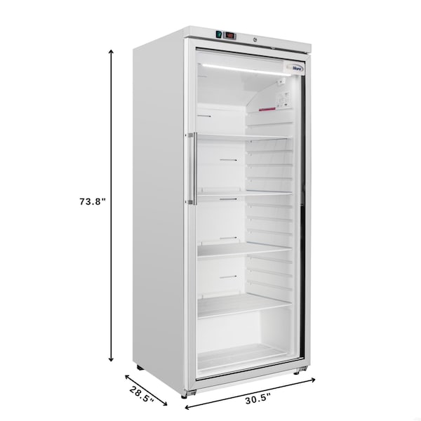 Koolmore 30 in. 21 cu. ft. Commercial Auto Defrost Glass Door Reach-In Freezer in White KM-RIF-1GD21C-A - KM-RIF-1GD21C-A