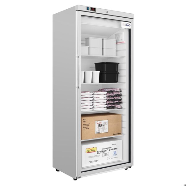 Koolmore 30 in. 21 cu. ft. Commercial Auto Defrost Glass Door Reach-In Freezer in White KM-RIF-1GD21C-A - KM-RIF-1GD21C-A