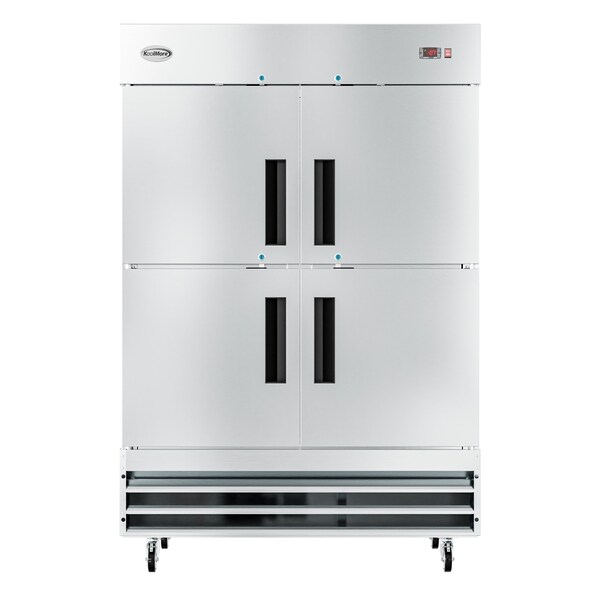 Koolmore 54 in. Commercial Stainless Steel Solid Half Door Reach-In Freezer, 47 cu. ft. - RIF-2D-SSHD