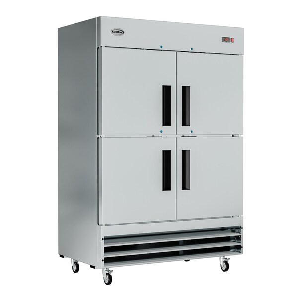 Koolmore 54 in. Commercial Stainless Steel Solid Half Door Reach-In Freezer, 47 cu. ft. - RIF-2D-SSHD