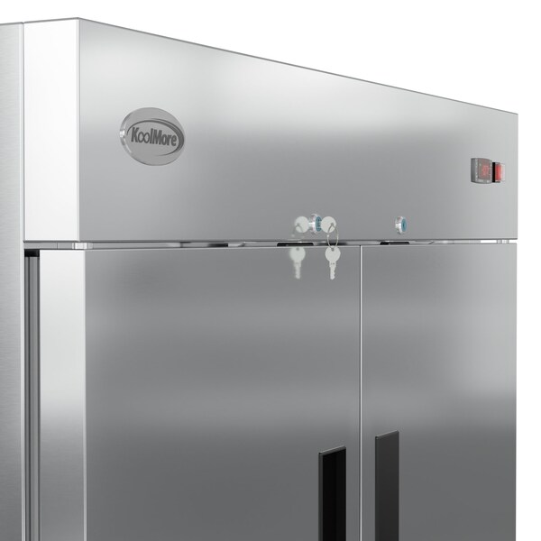 Koolmore 54 in. Commercial Stainless Steel Solid Half Door Reach-In Freezer, 47 cu. ft. - RIF-2D-SSHD