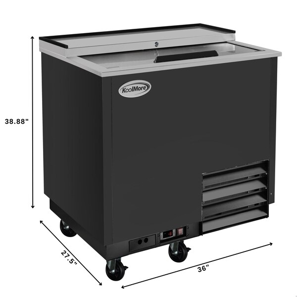 Koolmore 36 in. Commercial Glass Froster in Black Steel, ETL Listed, 9 cu. ft. KM-GF36-BK - KM-GF36-BK