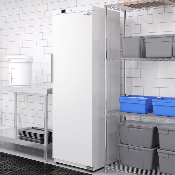 Koolmore 23 in. Commercial Auto-Defrost Reach-In Freezer , 12 cu. ft. in White KM-RIF-1D12C-WH - KM-RIF-1D12C-WH