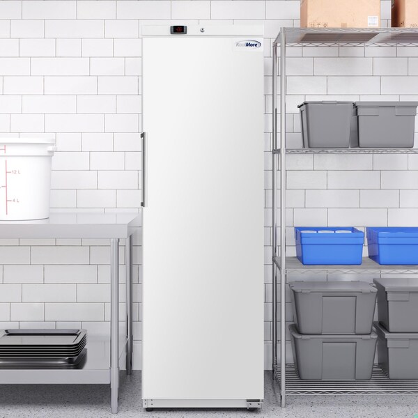 Koolmore 23 in. Commercial Auto-Defrost Reach-In Freezer , 12 cu. ft. in White KM-RIF-1D12C-WH - KM-RIF-1D12C-WH