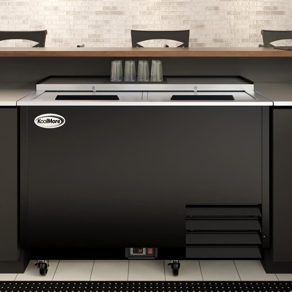 Koolmore 50 in. Commercial Glass Froster in Black Steel, ETL Listed, 14 cu. ft. KM-GF50-BK - KM-GF50-BK