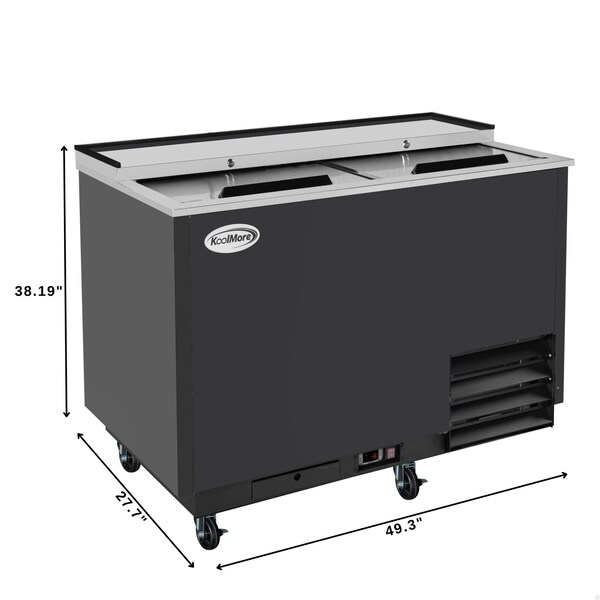 Koolmore 50 in. Commercial Glass Froster in Black Steel, ETL Listed, 14 cu. ft. KM-GF50-BK - KM-GF50-BK