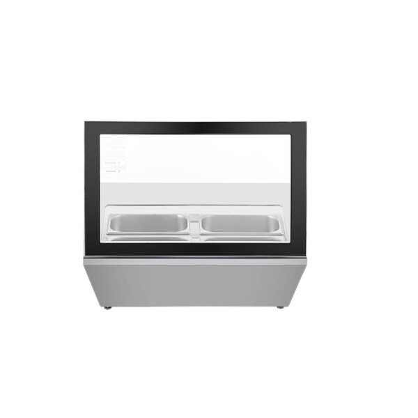 Koolmore 31 in. Countertop Ice Cream Display case with 4 Pans and Glass Sneeze Guard in Stainless-Steel - KM-CGD-8HP