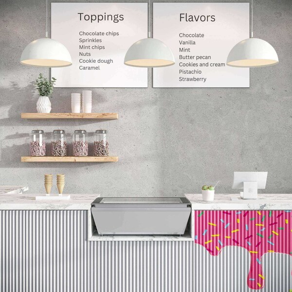 Koolmore 31 in. Countertop Ice Cream Display case with 4 Pans and Glass Sneeze Guard in Stainless-Steel - KM-CGD-8HP