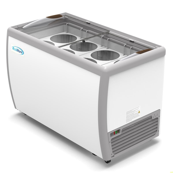 Koolmore 50 in. 8 Tub Ice Cream Dipping Cabinet Display Freezer with Sliding Glass Door, 13 cu. ft. - KM-ICD-49SD