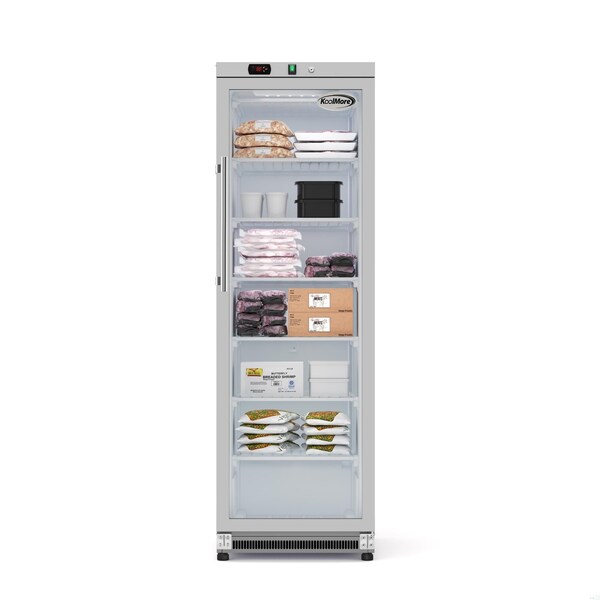 Koolmore 12 Cu. ft. Commercial Freezer with Glass Door in Stainless Steel - Manual Defrost KM-FMD12SGD - KM-FMD12SGD