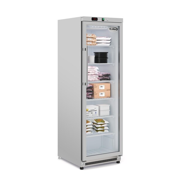 Koolmore 12 Cu. ft. Commercial Freezer with Glass Door in Stainless Steel - Manual Defrost KM-FMD12SGD - KM-FMD12SGD