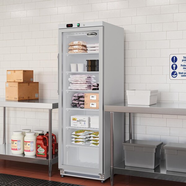 Koolmore 12 Cu. ft. Commercial Freezer with Glass Door in Stainless Steel - Manual Defrost KM-FMD12SGD - KM-FMD12SGD