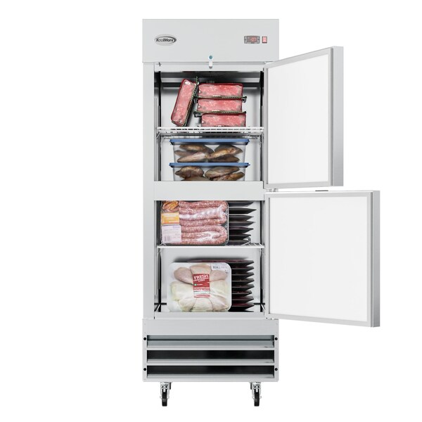Koolmore 29 in. Commercial Stainless Steel Solid Half Door Reach-In Freezer 23 cu. ft. - RIF-1D-SSHD