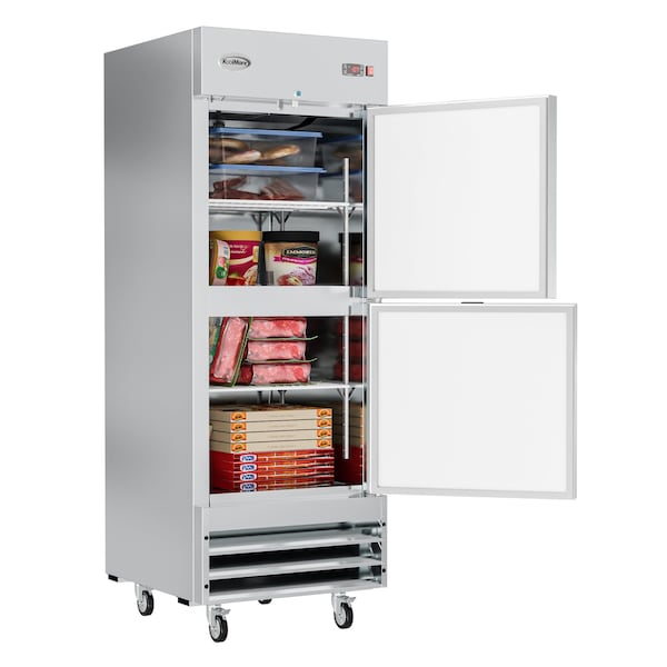 Koolmore 29 in. Commercial Stainless Steel Solid Half Door Reach-In Freezer 23 cu. ft. - RIF-1D-SSHD