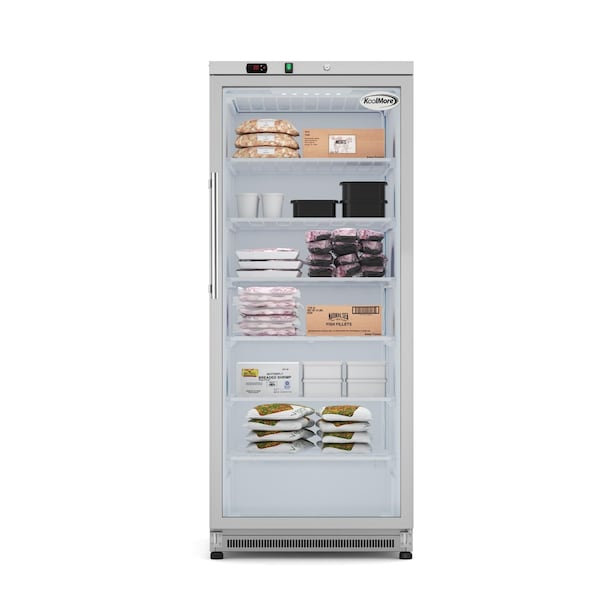 Koolmore 21 Cu. Ft. Commercial Freezer with Glass Door in Stainless Steel - Manual Defrost KM-FMD20SGD - KM-FMD20SGD