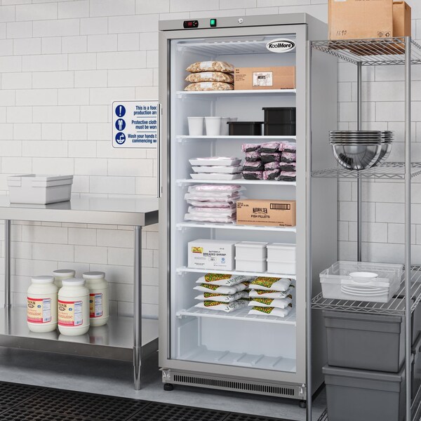 Koolmore 21 Cu. Ft. Commercial Freezer with Glass Door in Stainless Steel - Manual Defrost KM-FMD20SGD - KM-FMD20SGD