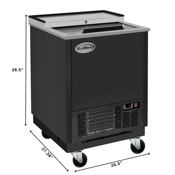 Koolmore 25 in. Commercial Glass Froster in Black Steel, ETL Listed, 5 cu. ft. KM-GF25-BK - KM-GF25-BK