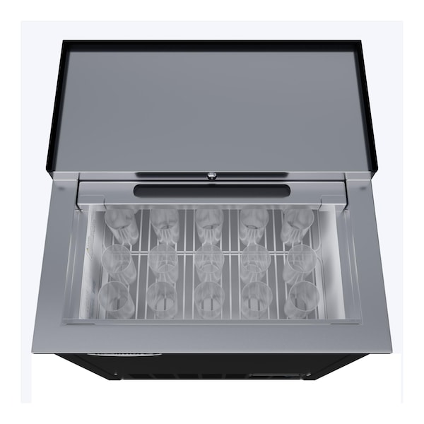 Koolmore 25 in. Commercial Glass Froster in Black Steel, ETL Listed, 5 cu. ft. KM-GF25-BK - KM-GF25-BK