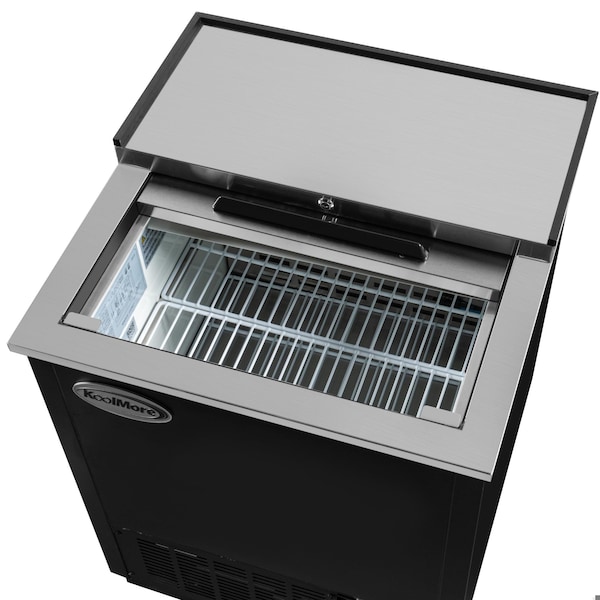 Koolmore 25 in. Commercial Glass Froster in Black Steel, ETL Listed, 5 cu. ft. KM-GF25-BK - KM-GF25-BK