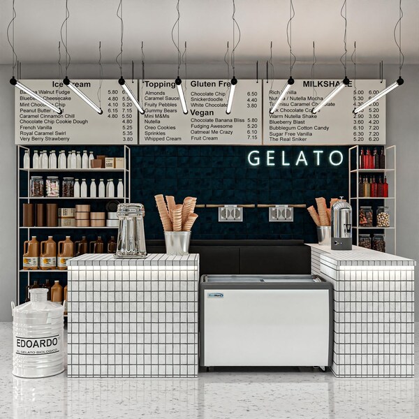Koolmore 50 in. Gelato Dipping Cabinet Display Freezer with Sliding Glass Door, 13 cu. ft. - KM-GDC-49SD