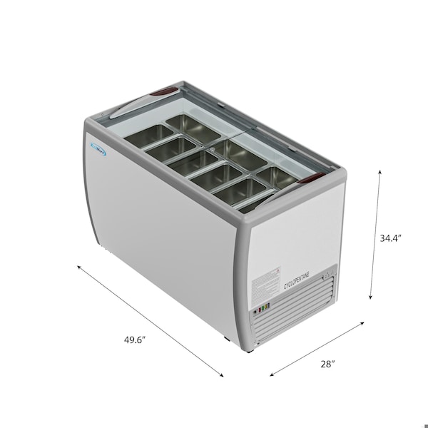 Koolmore 50 in. Gelato Dipping Cabinet Display Freezer with Sliding Glass Door, 13 cu. ft. - KM-GDC-49SD