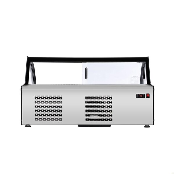 Koolmore 46 in. Countertop Gelato Display Case w/ 6 Pans and Built-in Glass Sneeze Guard in Stainless-Steel - KM-CGD-6P