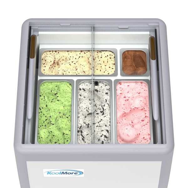 Koolmore 26 in. Gelato Dipping Cabinet Display Freezer with Sliding Glass Door, 6 Cu. Ft. KM-GDC-26SD - KM-GDC-26SD