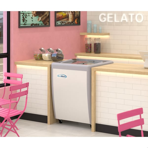 Koolmore 26 in. Gelato Dipping Cabinet Display Freezer with Sliding Glass Door, 6 Cu. Ft. KM-GDC-26SD - KM-GDC-26SD