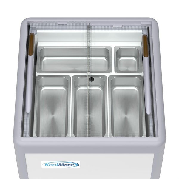 Koolmore 26 in. Gelato Dipping Cabinet Display Freezer with Sliding Glass Door, 6 Cu. Ft. KM-GDC-26SD - KM-GDC-26SD