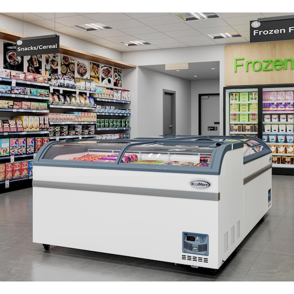 Koolmore 58 Inch Manual Defrost Island Chest Freezer 14 cu. ft. Capacity in White - KM-ISCF-58MD