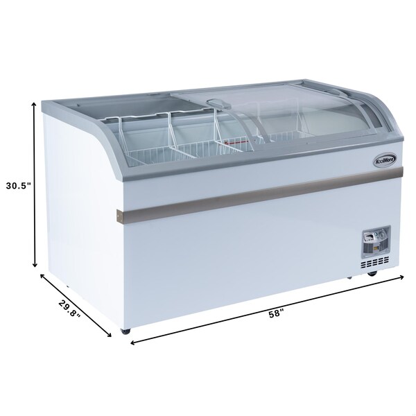 Koolmore 58 Inch Manual Defrost Island Chest Freezer 14 cu. ft. Capacity in White - KM-ISCF-58MD