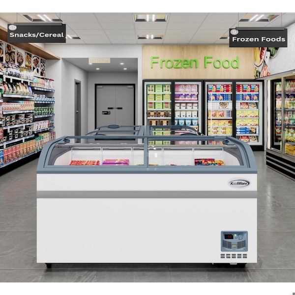 Koolmore 58 Inch Manual Defrost Island Chest Freezer 14 cu. ft. Capacity in White - KM-ISCF-58MD